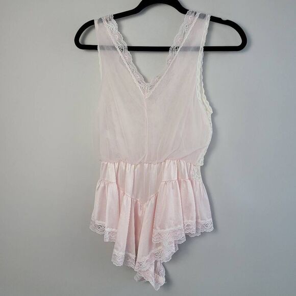 Vintage Tosca of California medium lace bodysuit teddy lingerie pastel coquette - Picture 2 of 13